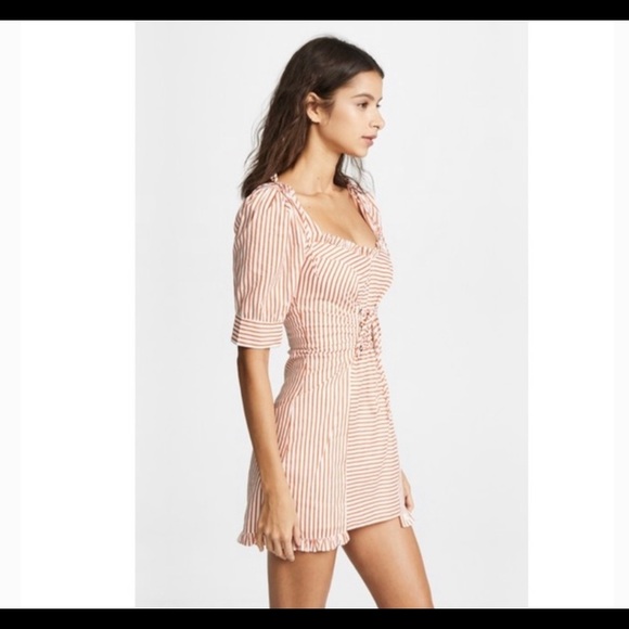 Sold! For Love & Lemons Striped Lace Up Mini Dress - Picture 6 of 6